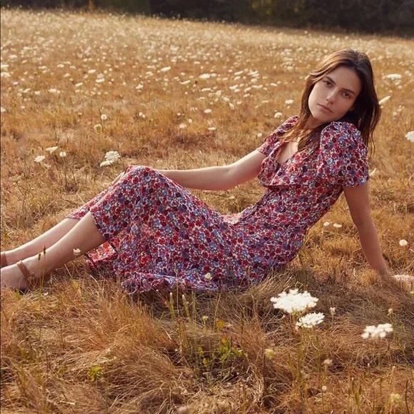 Christy Dawn The Daisy Dress Mulberry Garden Dead Stock Floral Midi Dress Small - Picture 3 of 14